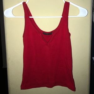 Red Cropped Brandy Tank Top